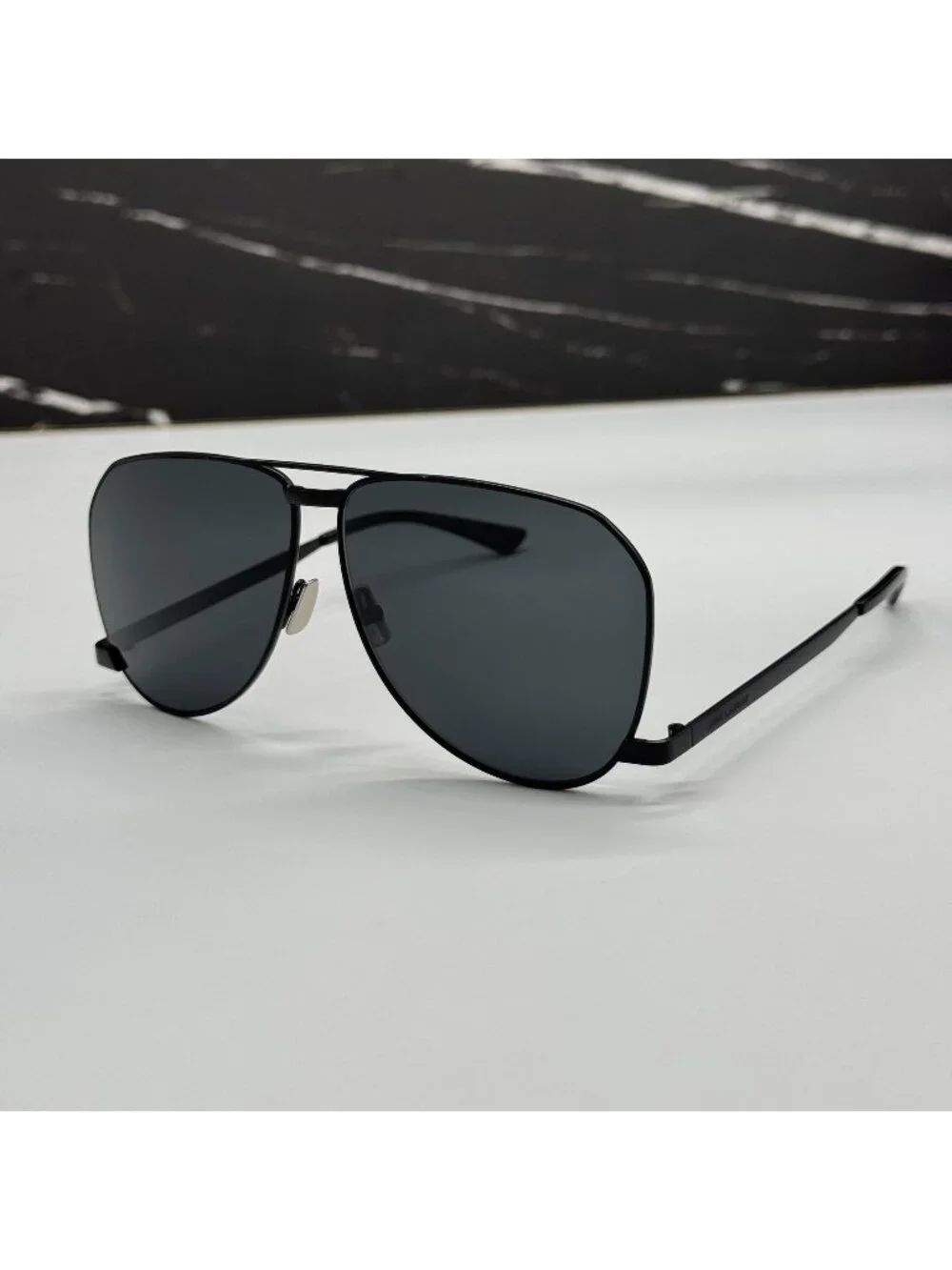 NWT Saint Laurent SL690 DUST 001 Black Unisex Aviator Sunglasses